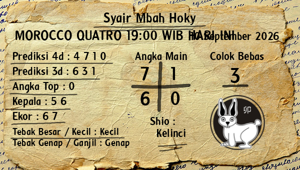 Prediksi Morocco Quatro 19:00 WIB
