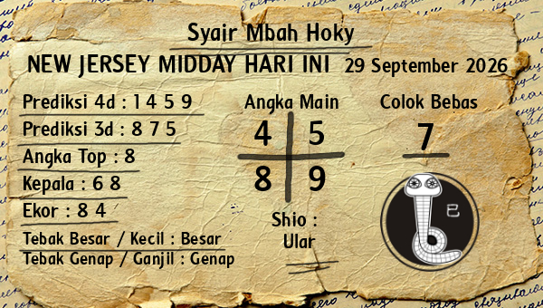 Prediksi New Jersey Midday