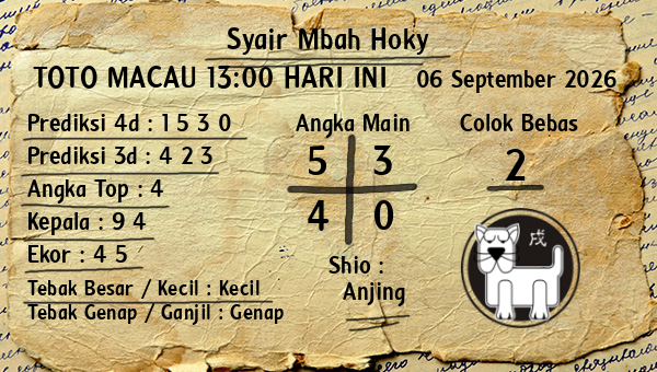 Prediksi Toto Macau 13:00