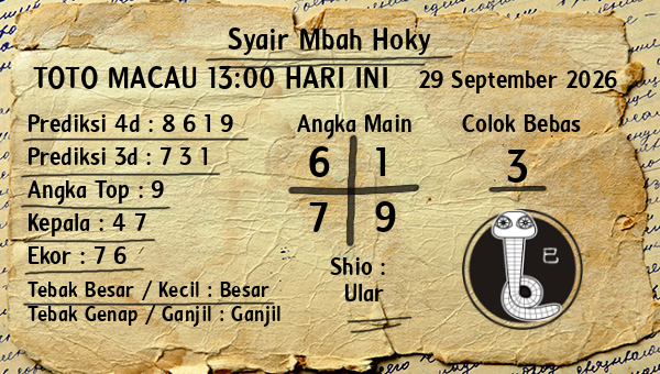 Prediksi Toto Macau 13:00