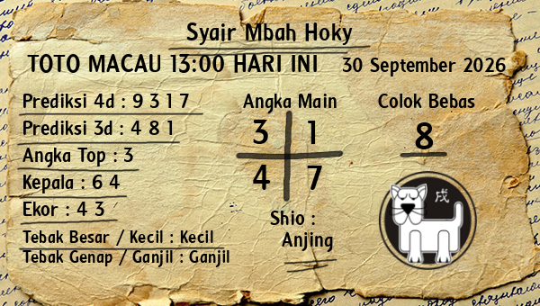 Prediksi Toto Macau 13:00