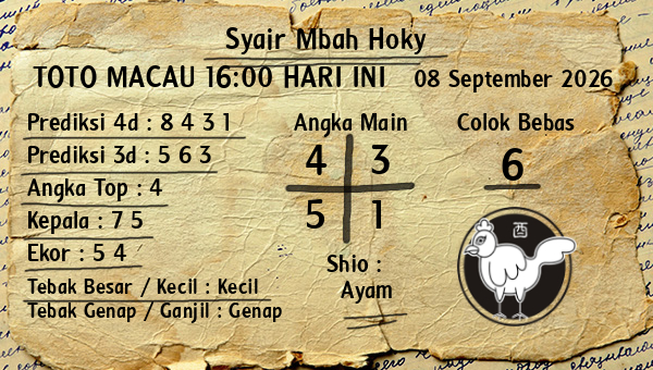 Prediksi Toto Macau 16:00