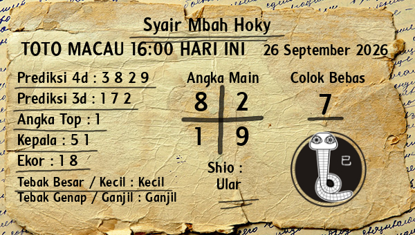 Prediksi Toto Macau 16:00