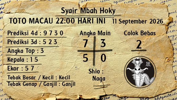 Prediksi Toto Macau 22:00