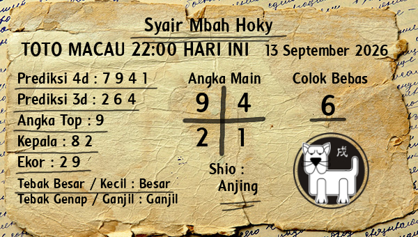 Prediksi Toto Macau 22:00