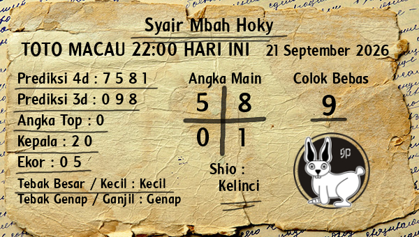 Prediksi Toto Macau 22:00