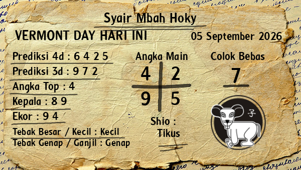 Prediksi Vermont Day