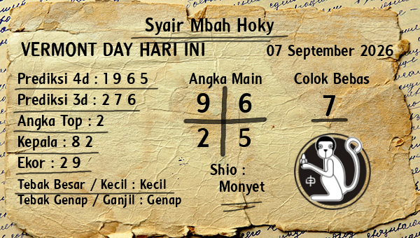 Prediksi Vermont Day