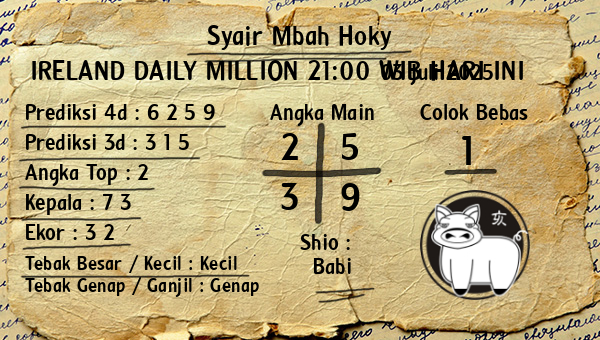 Prediksi Ireland Daily Million 21:00 WIB