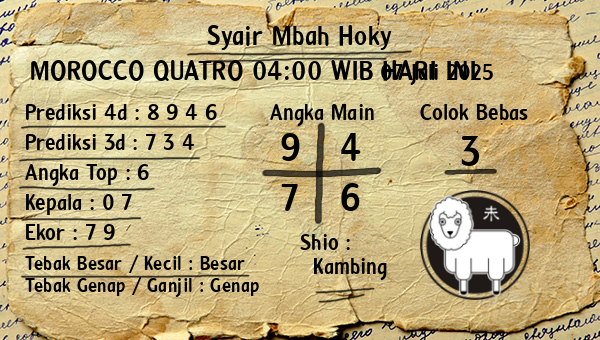 Prediksi Morocco Quatro 04:00 WIB