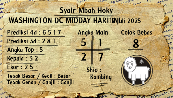 Prediksi Washington Dc Midday