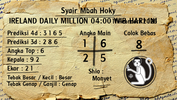 Prediksi Ireland Daily Million 04:00 WIB