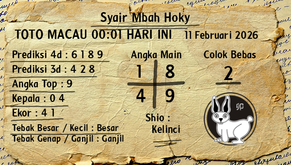 Prediksi Toto Macau 00:01