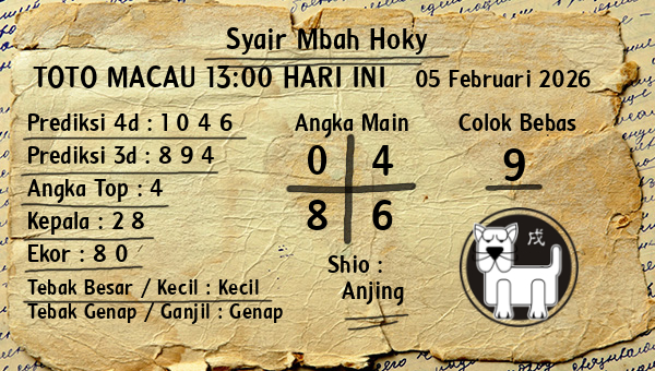 Prediksi Toto Macau 13:00