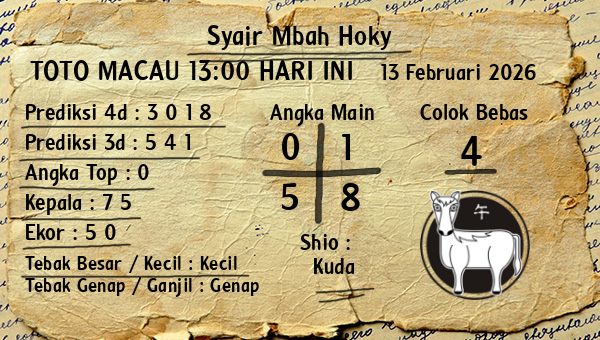 Prediksi Toto Macau 13:00