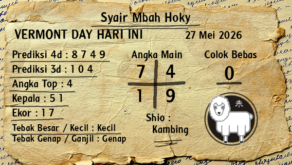 Prediksi Vermont Day